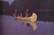 Frederic Remington Evening on a Canadian Lake (mk43) oil painting on canvas